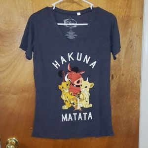 Disney Lion King Hakuna Matata Womens V Neck Tee